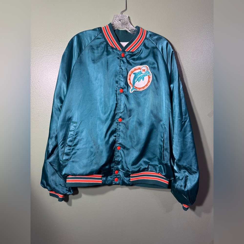 Teal Miami Dolphins Satin Jacket